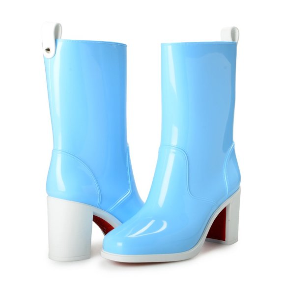 Christian Louboutin Women's "Version Splash" Heeled Rain Boots Shoes - Picture 8 of 8